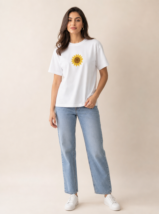 Sunflower Embroidered Tee