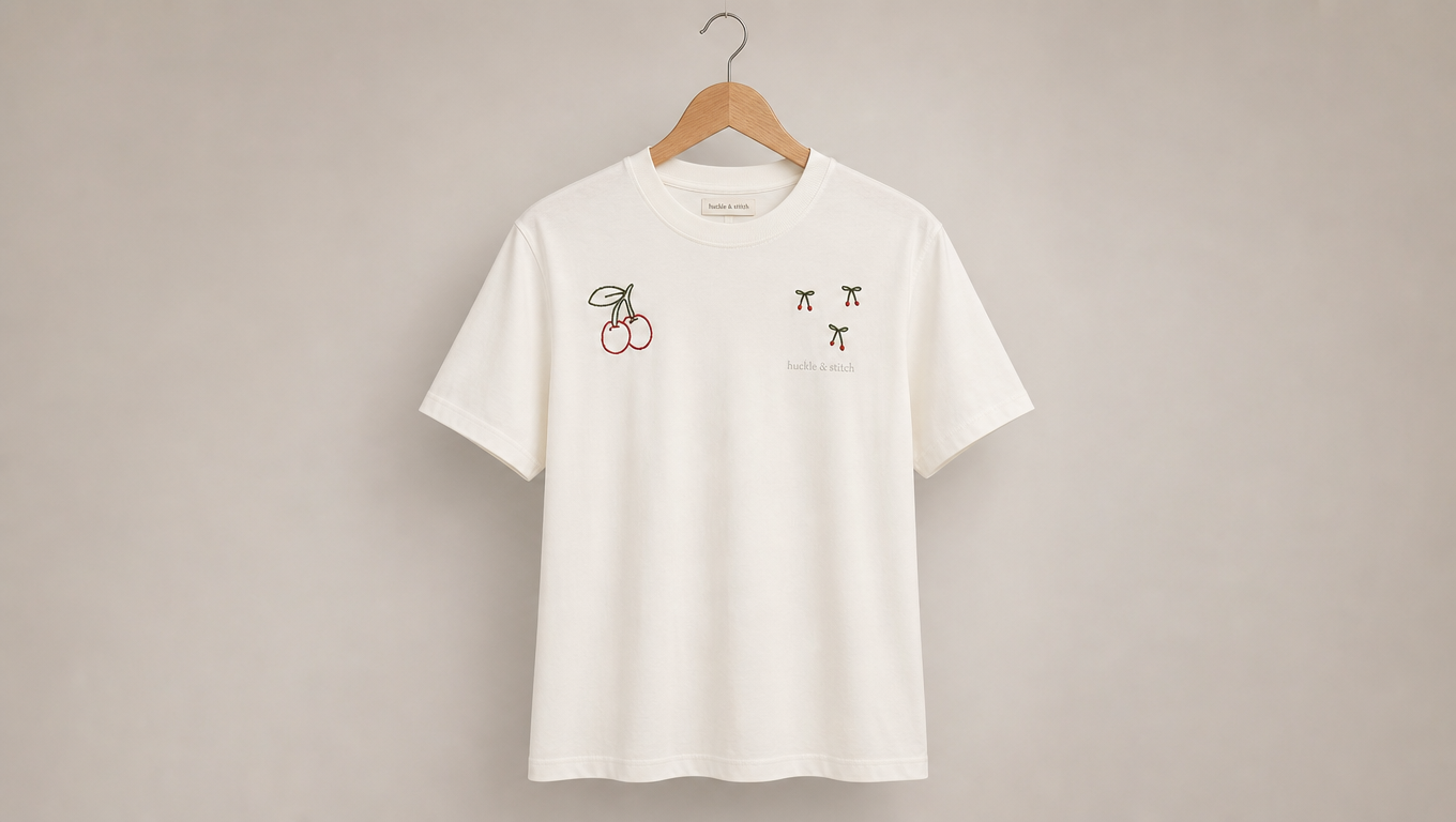 Cherry Blossom Embroidered Tee