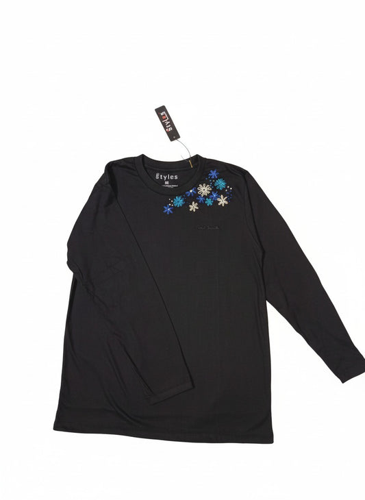 Blues of Daisy-Hand Embroided Cotton Shirt